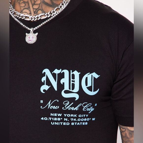 2/$30 Fashion Nova NYC Sunset Short Sleeve Tee in Black - Picture 2 of 8